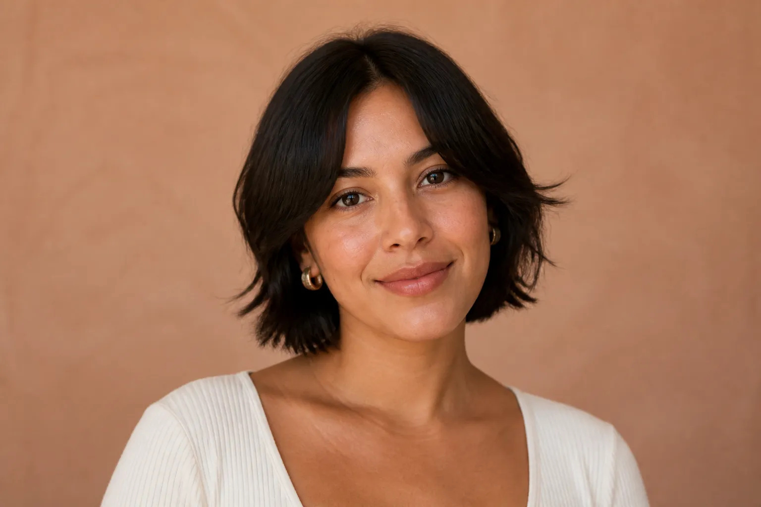 A diamond face shape with a flattering haircut