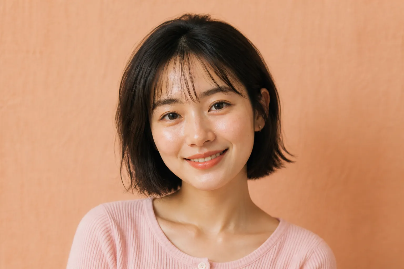 A heart face shape with a flattering haircut
