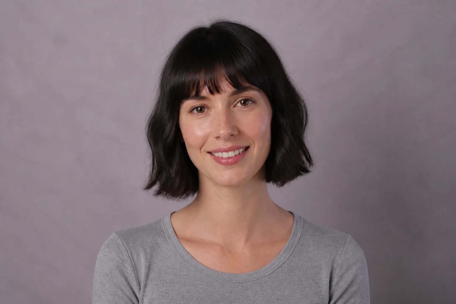 A oblong face shape with a flattering haircut