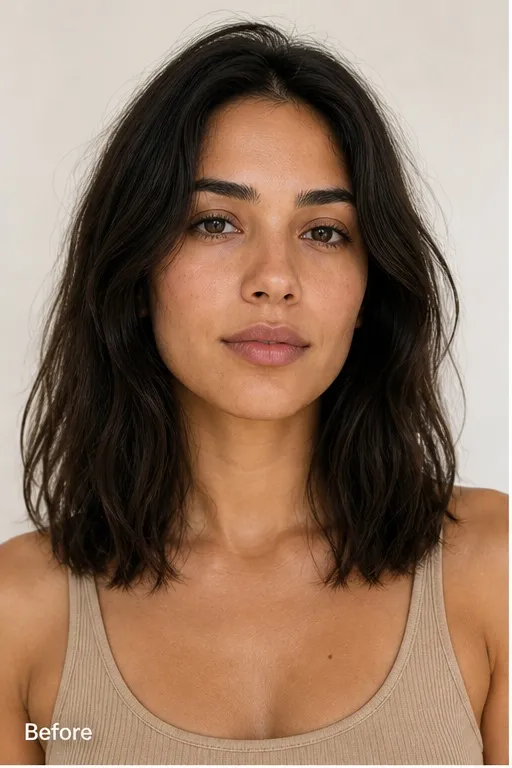 Original selfie before any haircut preview